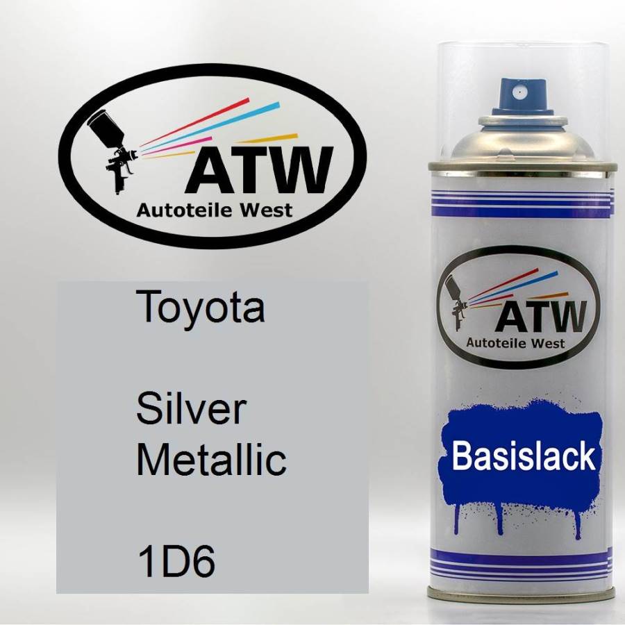 Toyota, Silver Metallic, 1D6: 400ml Sprühdose, von ATW Autoteile West.